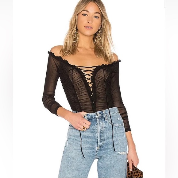 Majorelle Cleo Bodysuit in Black, Size XS - Picture 4 of 4